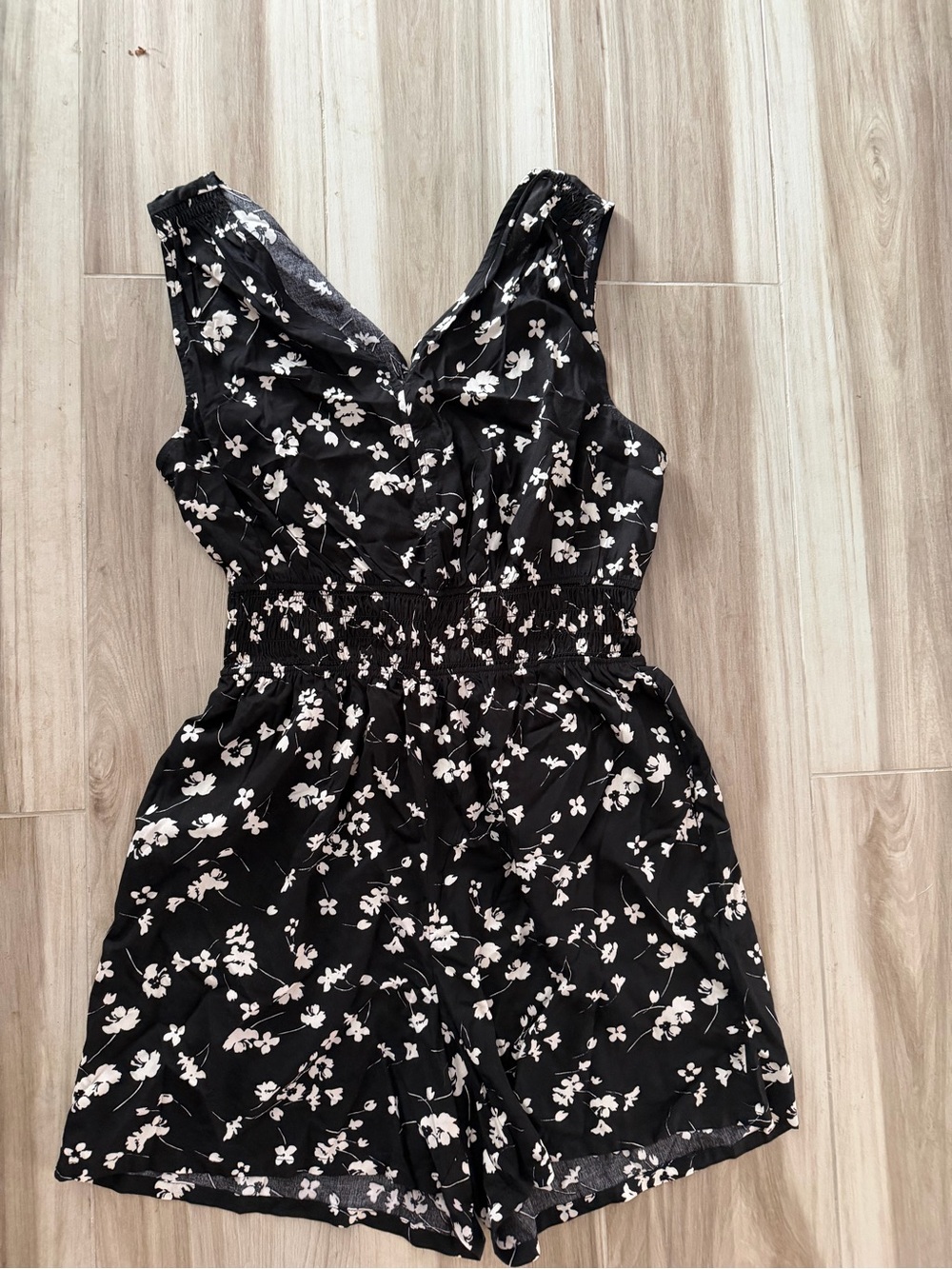 GAP Black Floral Sleeveless Romper